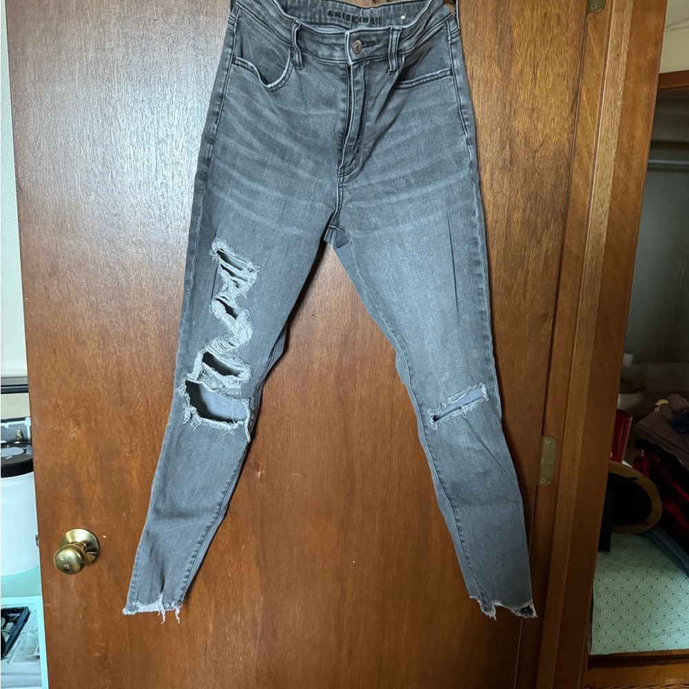American Eagle Outfitters Distressed Black Skinny Jeans